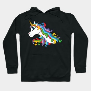 Colourful unicorn with rainbow coloured mane Hoodie